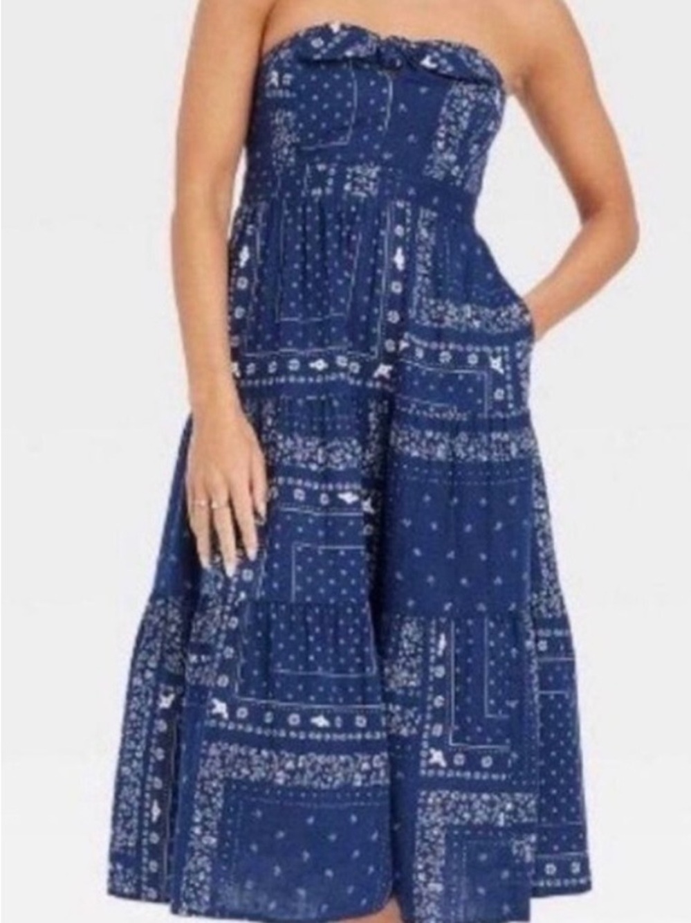 Universal Thread Navy Bandana Print Midi Dress